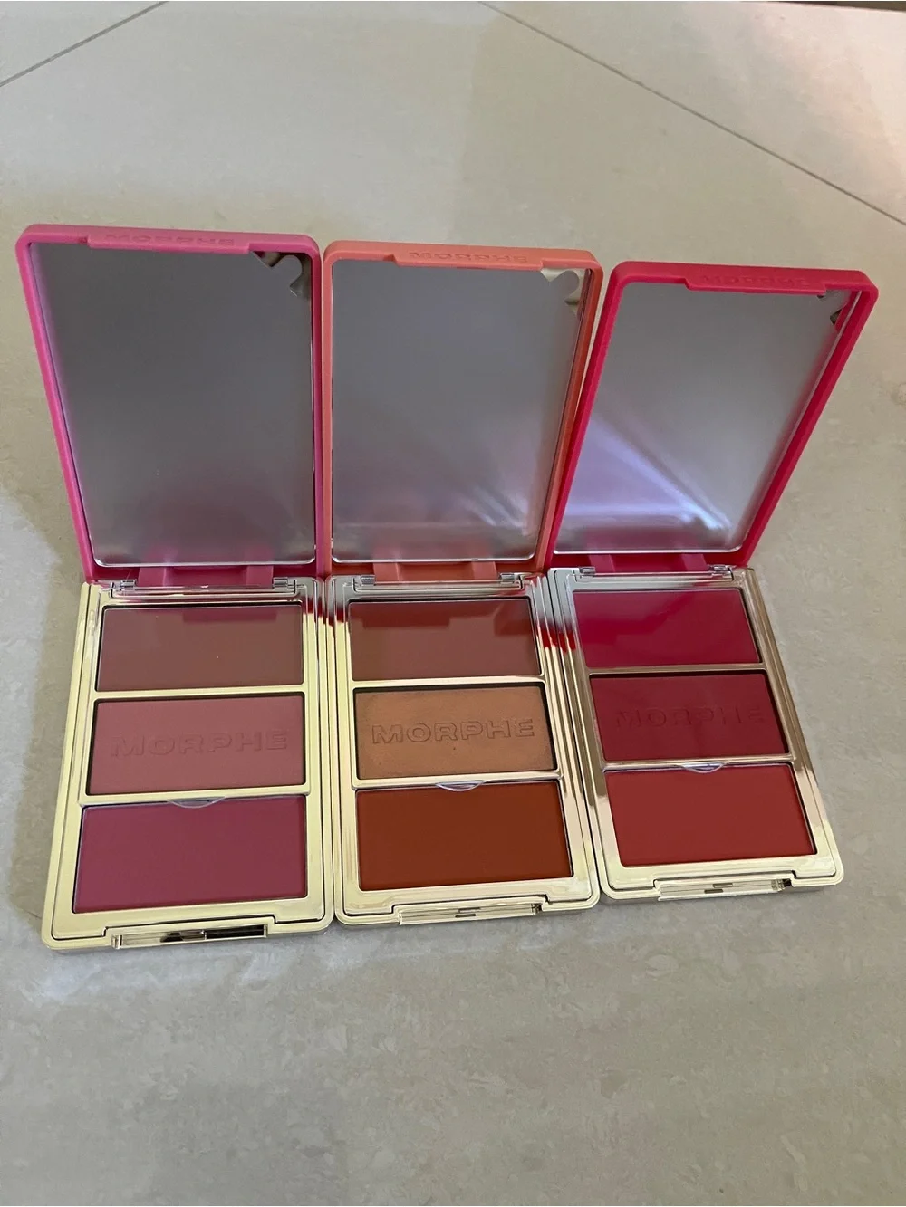 Morphe Triple Cheek Trio - Pink, Coral, Orange, Brown